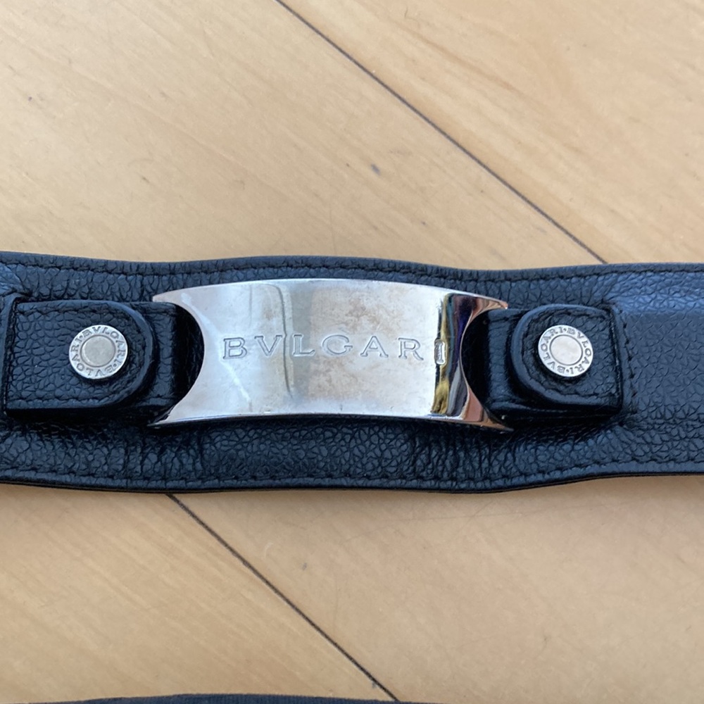 Bvlgari Authantic Black Crossbody Sling Bag with Silver Ring Accent - Picture 5 of 7